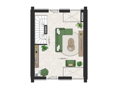 Plattegrond 1e verdieping